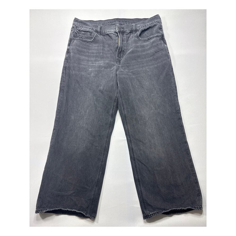 American Eagle Women's Stovepipe Gray Jeans - Size 12 X-Short (33x25)